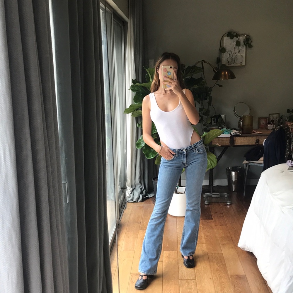 White body suit high cut